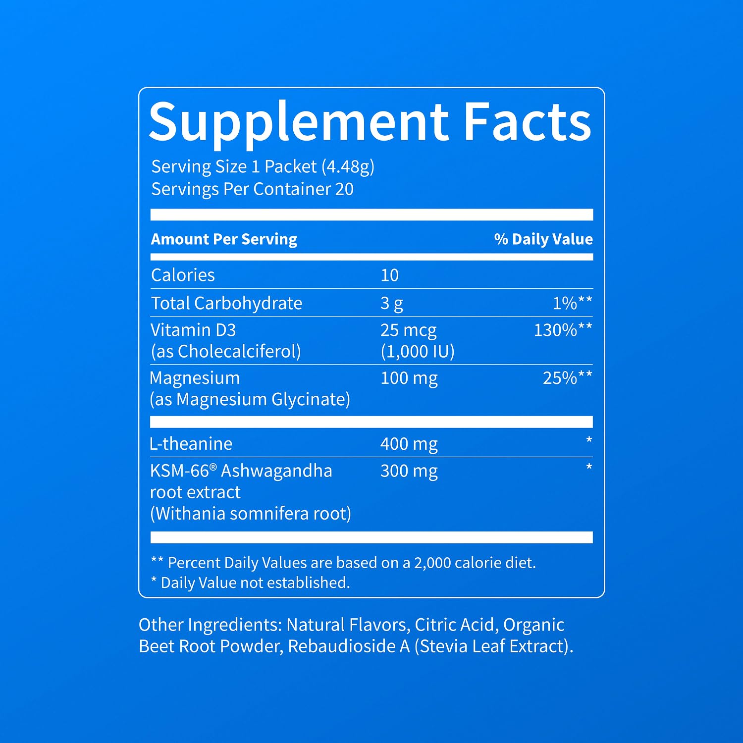 Nello Supercalm Powdered Drink Mix, Cortisol Reducer and Sleep Aid Supplement, L Theanine, Ksm-66 Ashwagandha, Magnesium Glycinate, Vitamin D 3, No Sugar, Non GMO, On The Go, 20 Ct, Raspberry Lemonade — Amazon image 8