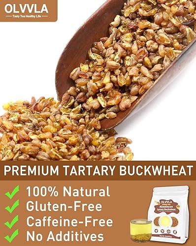 Miniatura 4 de Olvvla - Trigo sarraceno tartario del Himalaya - 8 oz227 g - Té de trigo sarraceno tostado prémium - Sin gluten - Sin cafeína - Rico aroma a trigo