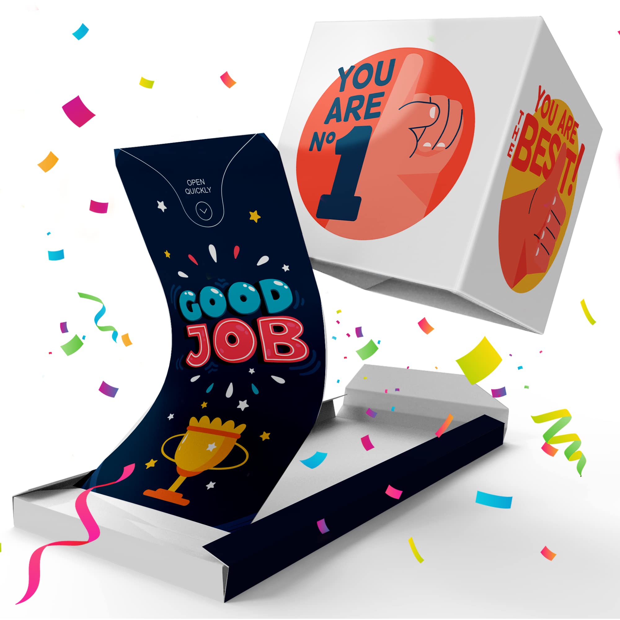 Notta&Belle FEEL LOVE EVERY MINUTE «BOOM» Exploding Confetti Congratulations Card - Good Job, Graduation, Engagement, Wedding, New job, new home, any Occasion