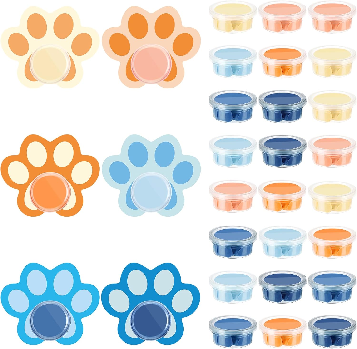24 Set Blue Dog Party Favors Air Dry Modeling Clay for Kids DIY Paw Birthday Party Supplies Dog Paw Toy Puppy Art Crafts for Goodie Bags Stuffers Gifts Kids Girls Prizes
