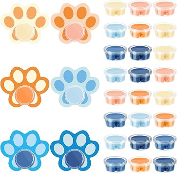 24 Set Blue Dog Party Favors Air Dry Modeling Clay for Kids DIY Paw Birthday Party Supplies Dog Paw Toy Puppy Art Crafts for Goodie Bags Stuffers Gifts Kids Girls Prizes