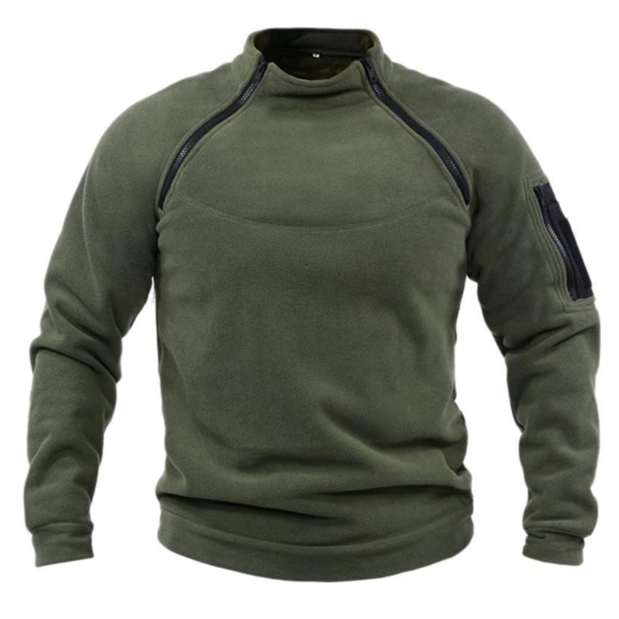 Legou Men's stand collar spring loose solid outdoor warm breathable men's top Black 3XL