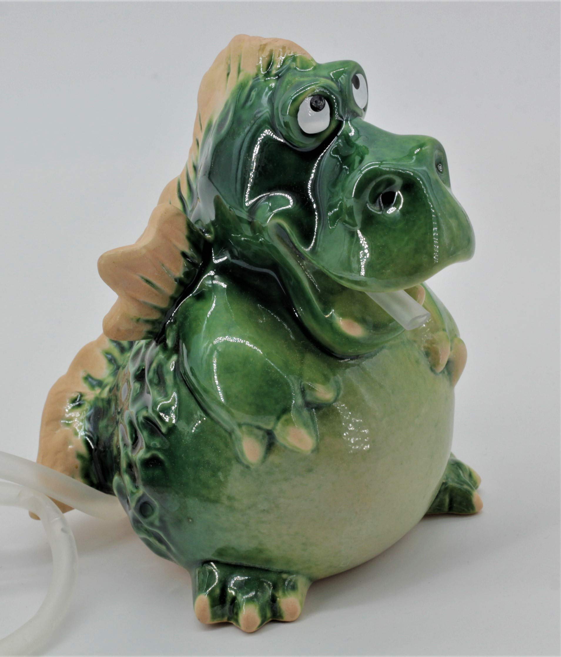 Wasserspeier Drache Keramik grün