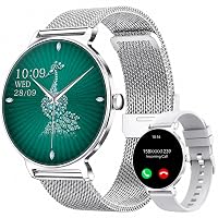 taopodo Orologio Smartwatch Donna, Schermo Rotondo AMOLED 1,27"