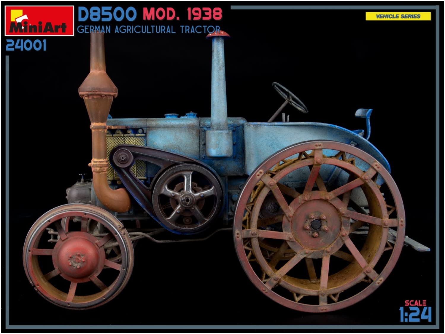 MiniArt 24001 1:24 DT. Tracteur agricole D8500 Mod. 1938- Reproduction fidèle, modélisme, kit Plastique, Bricolage, Hobby, Collage, kit modèle réduit, Assembler, Non Peint