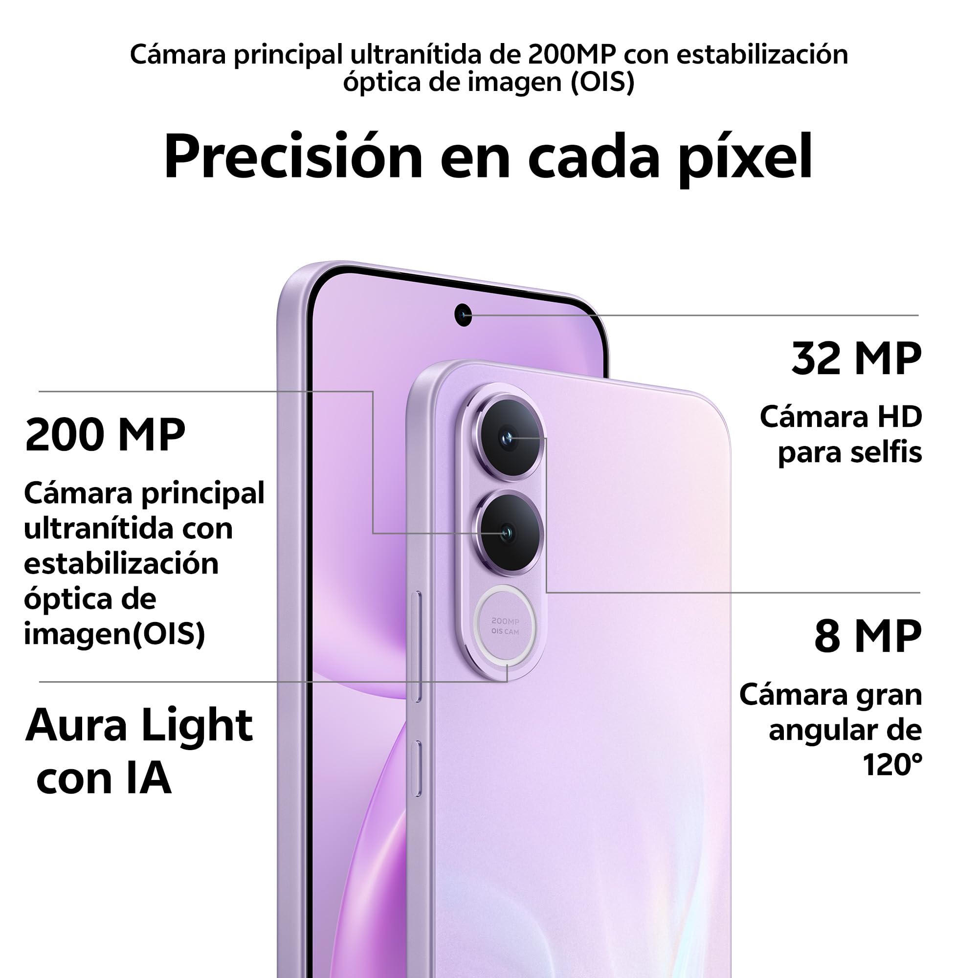 Vivo V70 FE 5G, cámara Principal ultranítida de 200 MP con estabilización de Imagen (OIS), Móvil 8+256 GB, 5250 mAh, Pantalla AMOLED de 1,5K, IP68 e IP69, Smartphone con AI