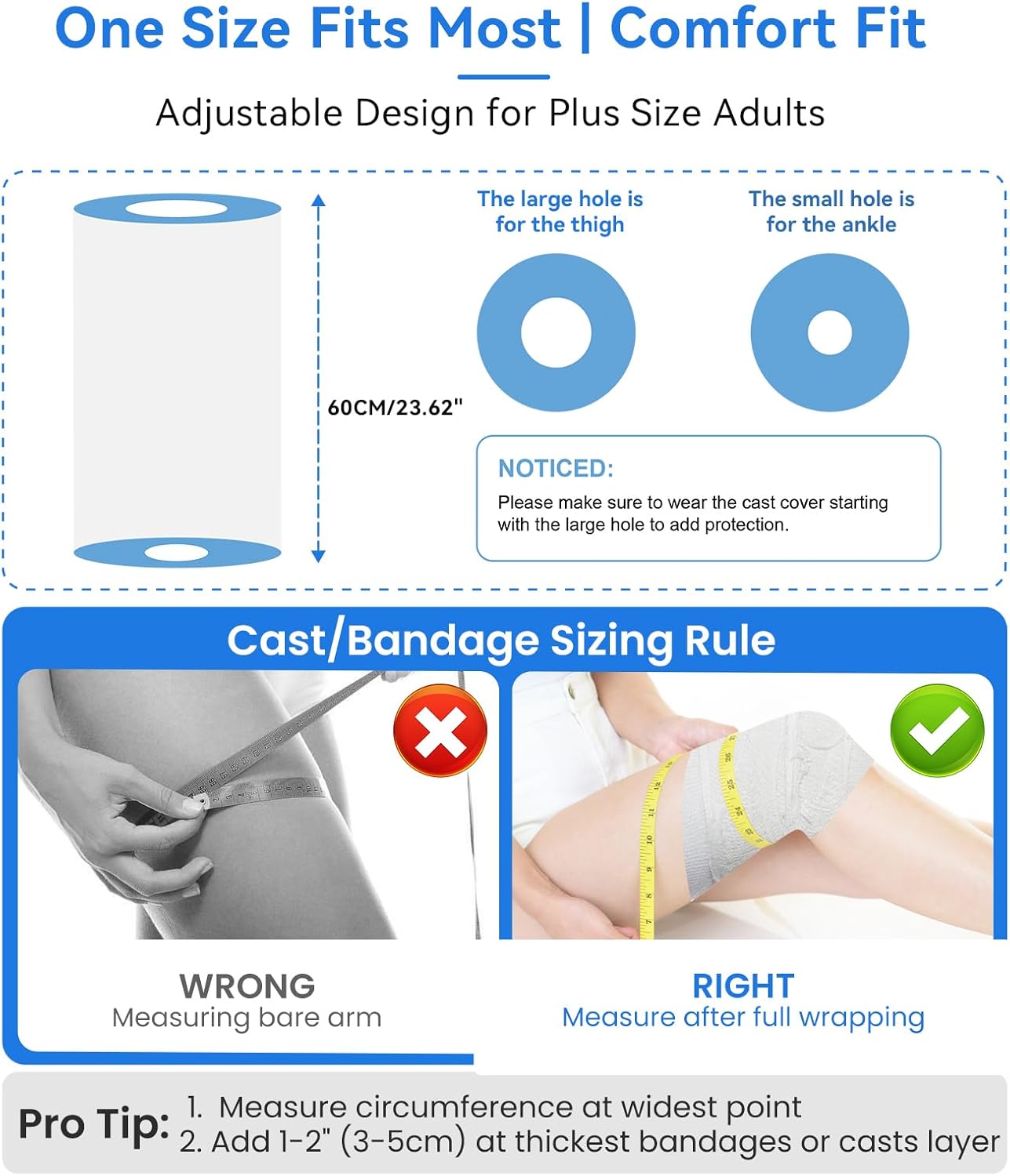 Waterproof Knee Cover for Shower After Surgery, Knee Cover Cover Protector for Showering After Surgery for Knee Surgery Recovery Replacement Bandages Wounds Braces, Reusable