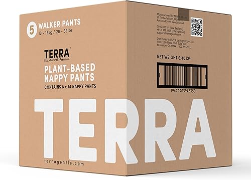 Miniatura 10 de Terra Pantalones de entrenamiento talla 4 85% pañales estilo pull-up a base de plantas, ultra suaves y sin químicos para pieles sensibles, absorción