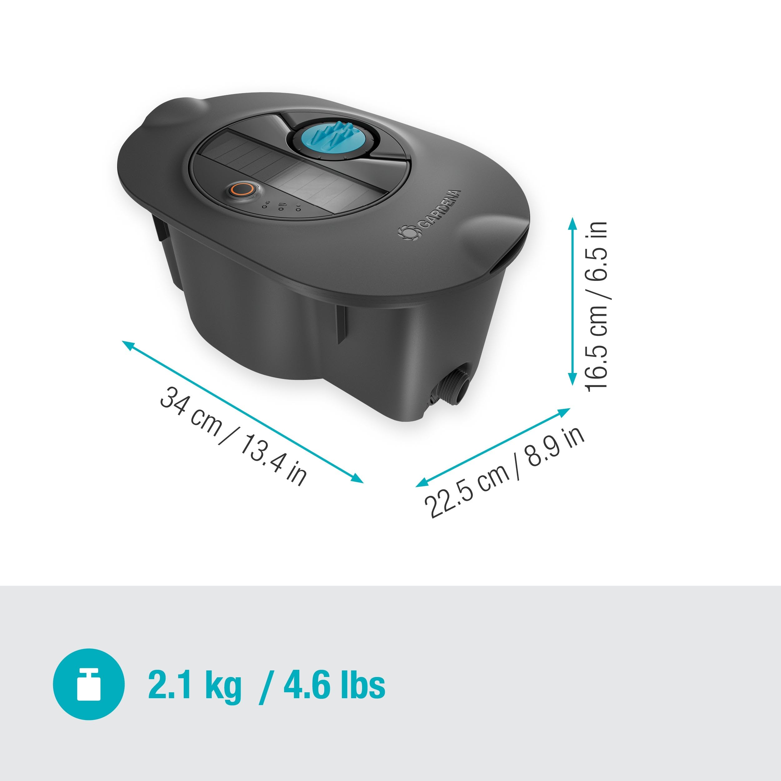 Gardena AquaPrecise Sistema de riego por tuberías: Ahorro de Agua, riego preciso para césped de hasta 320 m², Control Bluetooth, fácil instalación (16001-20)