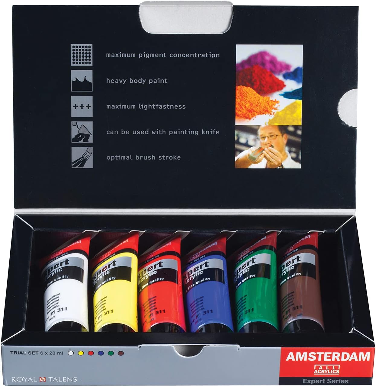 Tarens Acrylic Paint, Amsterdam Acrylic Color Expert, T19820406, 0.7 fl oz (20 ml) (No.6), Set of 6