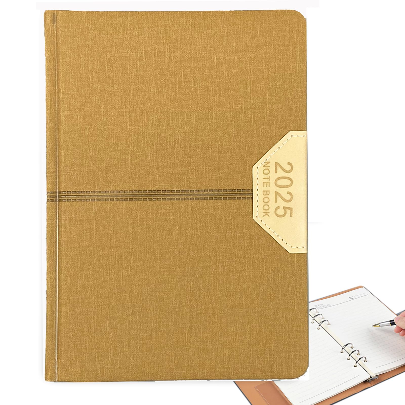 QUEENADA 2025 Monthly Daily Weekly Calendar Planning Diary - Business Planner Daily Work Planner, 365 Day Time Management Notepad for Note Taking, Writing, Travel, Work and School Notepad(Brown)