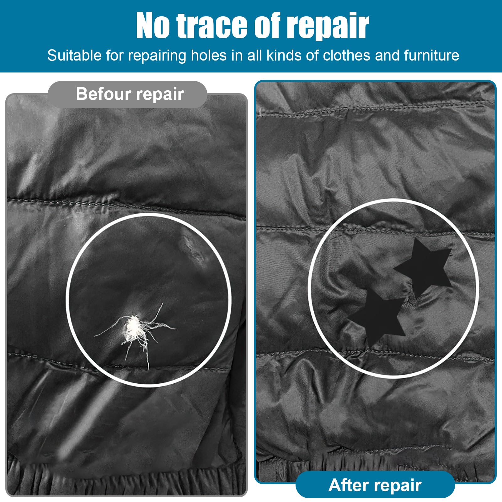 208 Patchs Réparation Nylon Imperméables - Autocollants Pour Doudoune, Tentes, Sacs (13 Feuilles)