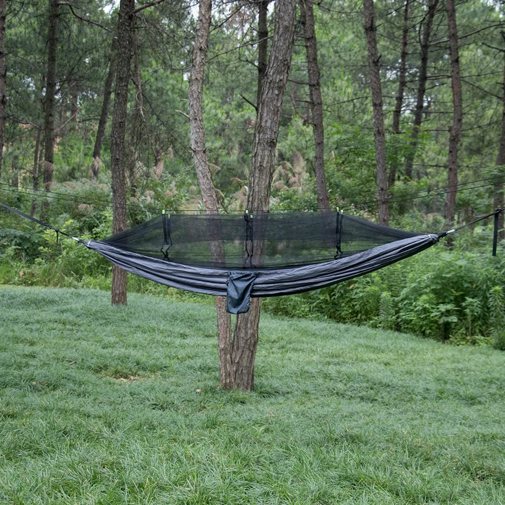 PEVSCO Gartenschaukel Camping Hängematte mit Netto, Leichter Fallschirm, Nylon Nylon Netto-Hängematten-Camping im Freien Gartenschaukel im Freien.