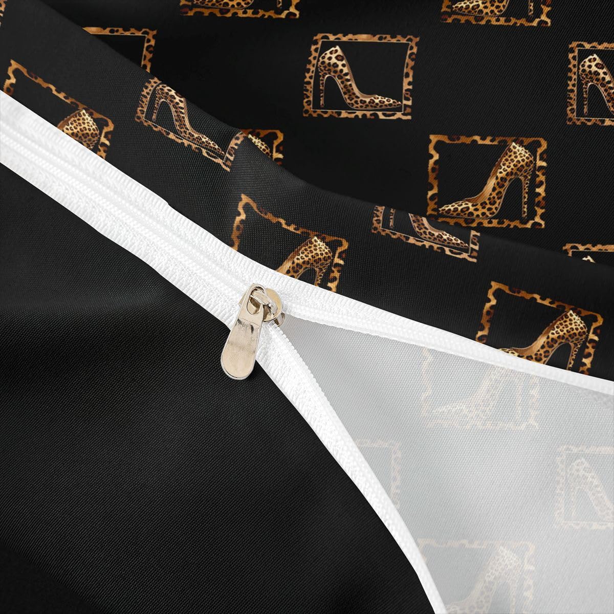 Homewish Leopard Print Super King poszewka na kołdrę nowoczesny nadruk zwierzęcy zestaw pościeli dla dorosłych nastolatków kobiet luksusowe urocze wysokie obcasy poszewka na kołdrę geometryczna siatka