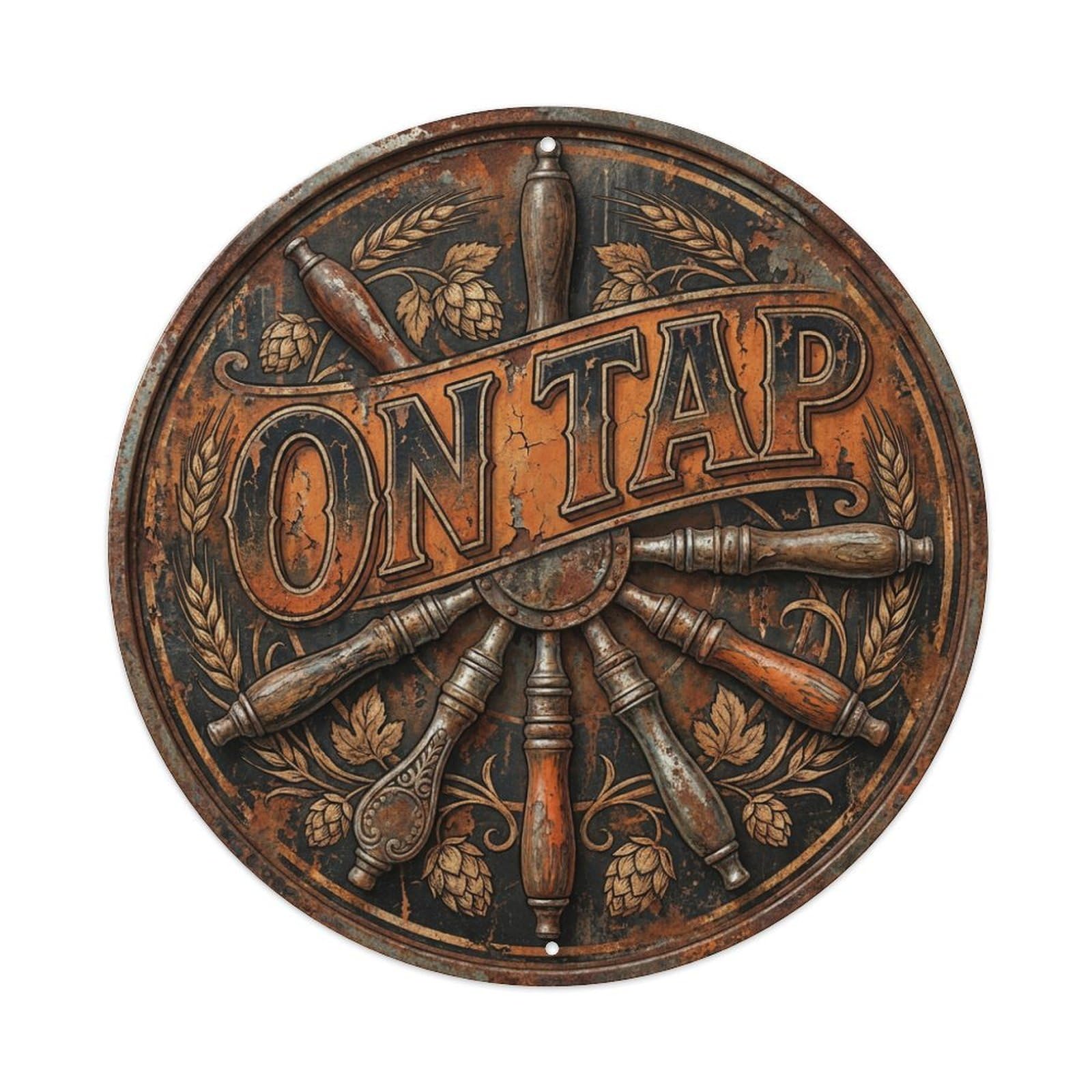 Fyrn Style Metal Tin Sign Vintage Beer Breweriana On Tap Retro Bar For Pub