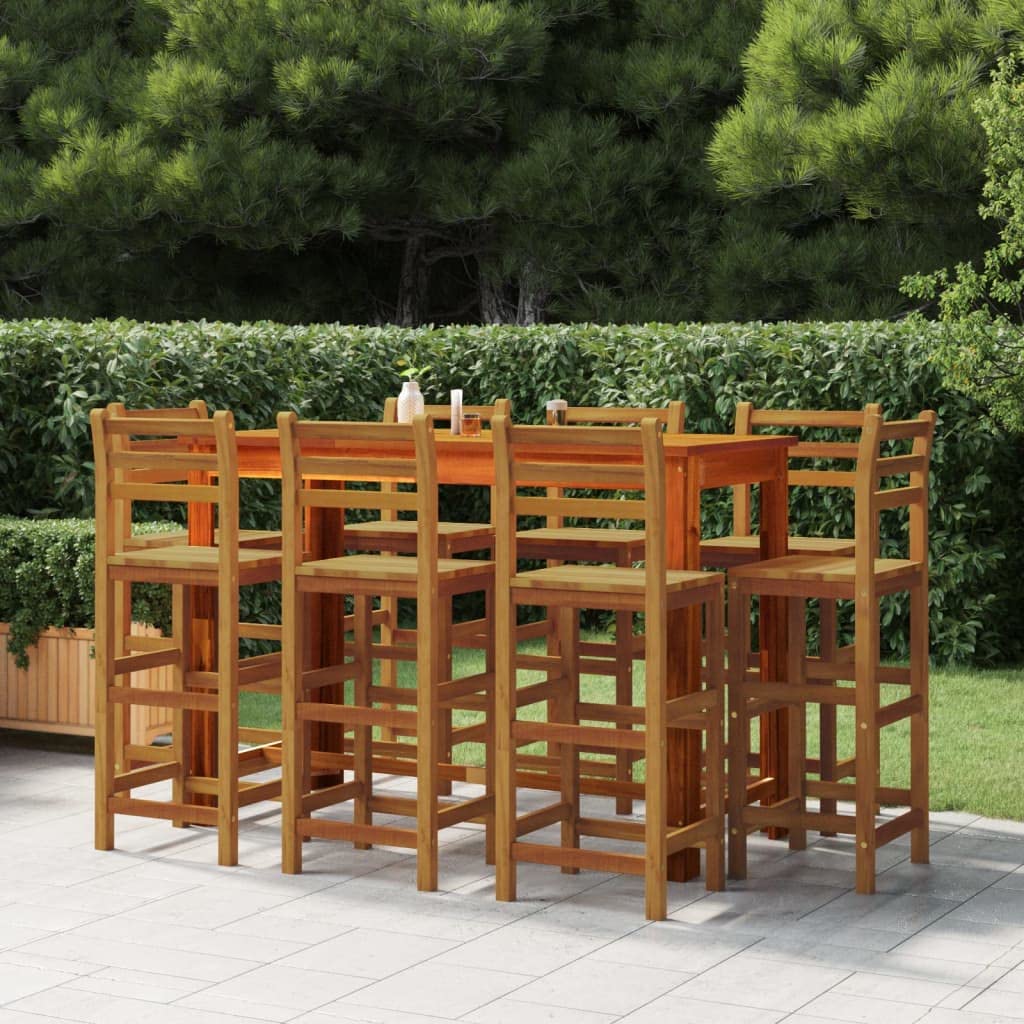 Générique Tabourets de Bar Lot de 8 Bois Massif d'acacia,Meubles,Mobilier de Jardin,Sièges de Jardin,Chaises de Jardin,3115988