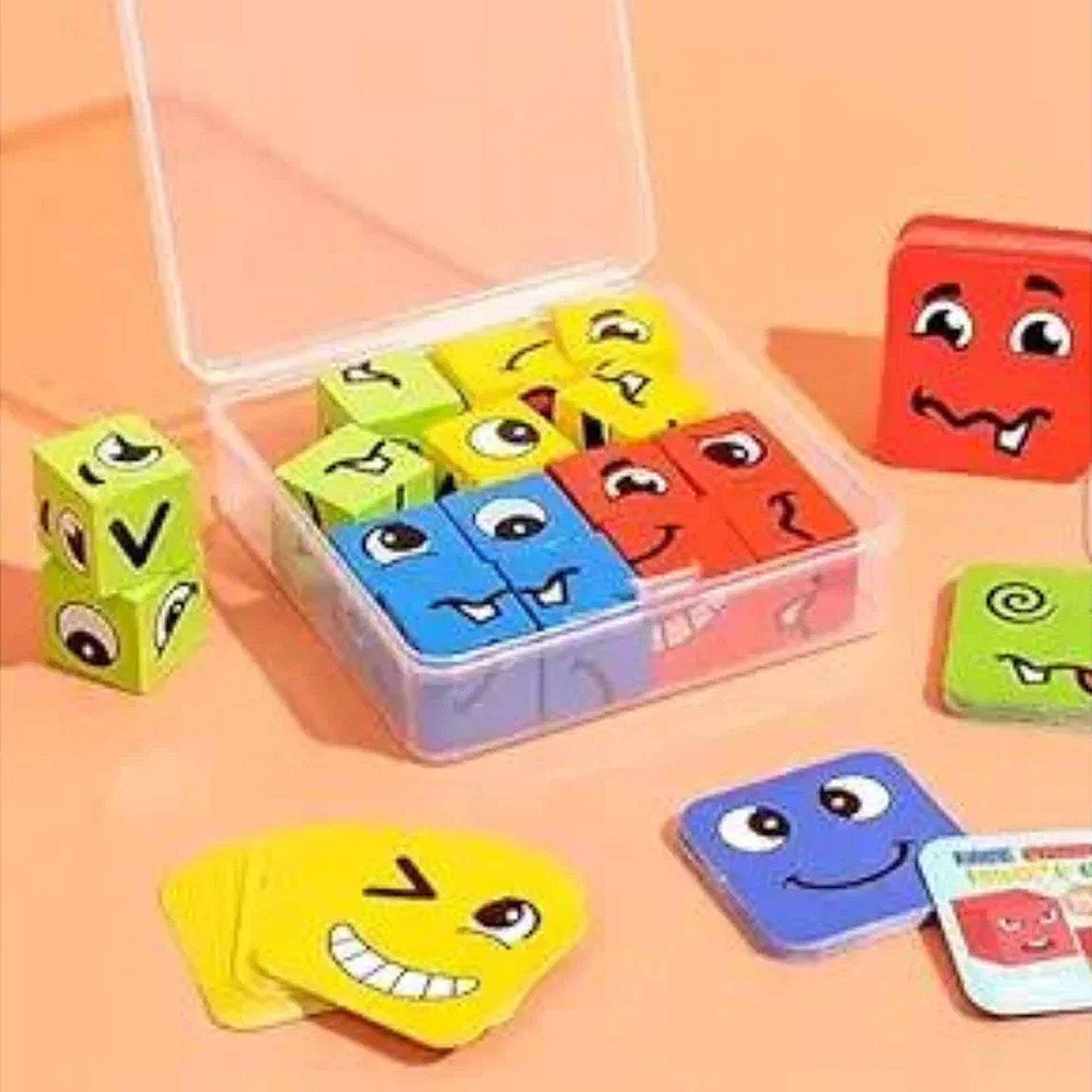 Rubix Face Changing - Cube face Change Game for Kids -Wooden | Educational Expressions Puzzles Toy with 16 Cube, 64 Challenge Cards | Family Board Games for Kids (B0CPV9JPP1) Amazon Price History, Amazon Price Tracker