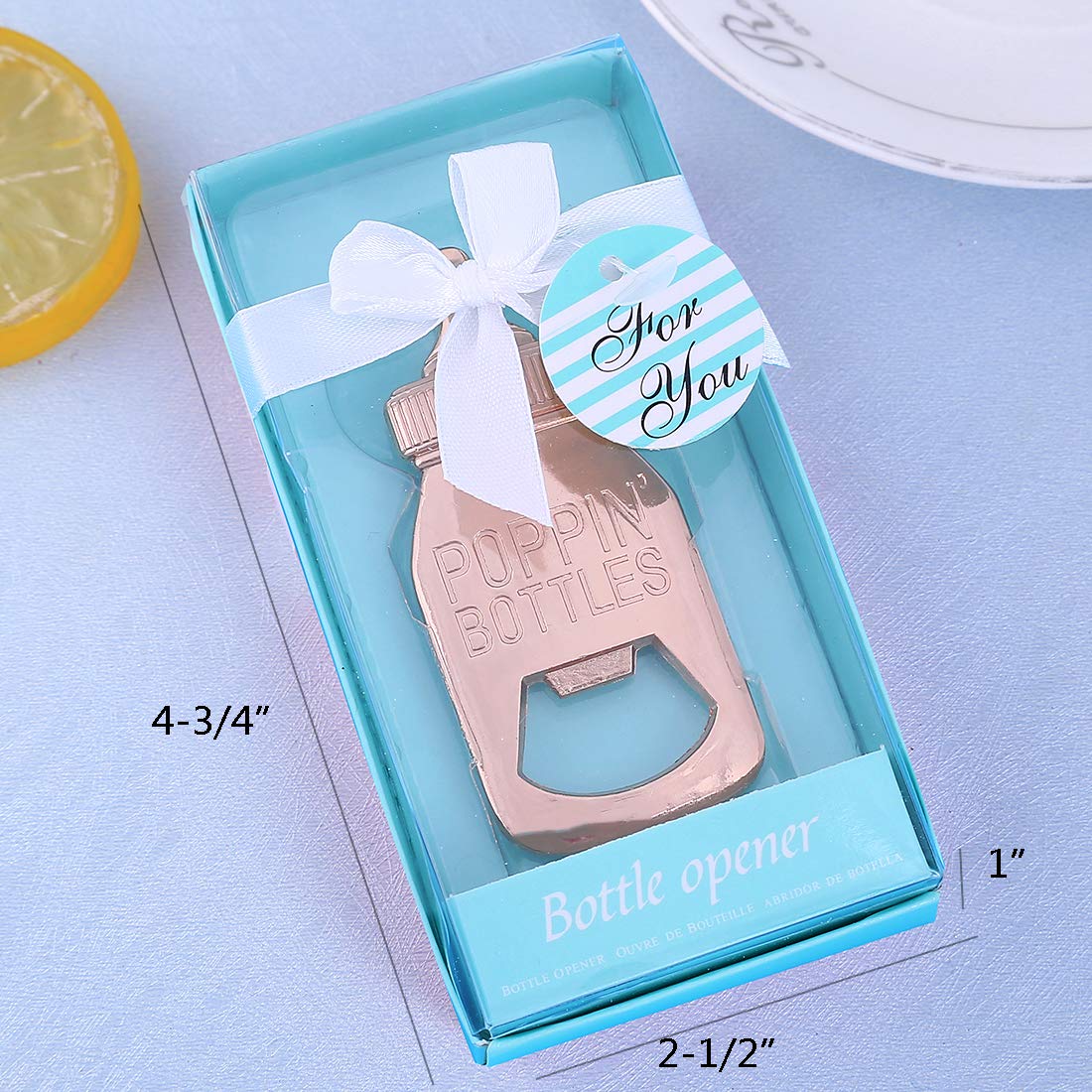 Yuokwer 12 pcs Bottle Opener Baby Shower Favor for Guest Gold Beer Bottle Opener Wedding Favors Baby Shower Giveaways Gift for Guest Party Favors Gift Party Decorations Supplies (Blue - Image 4