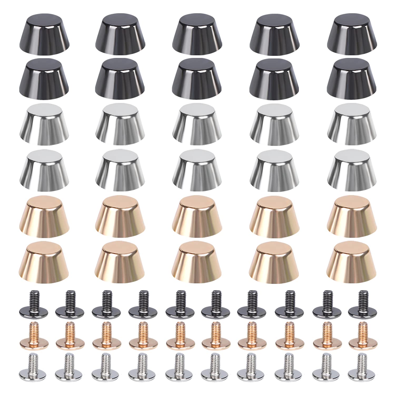 30 Pcs Metal Flat Head Stud Leather Screws Screw Back Rivets for Leather Handbag Spikes Luggage Foot Nails Rivets Bottom DIY Leather Craft