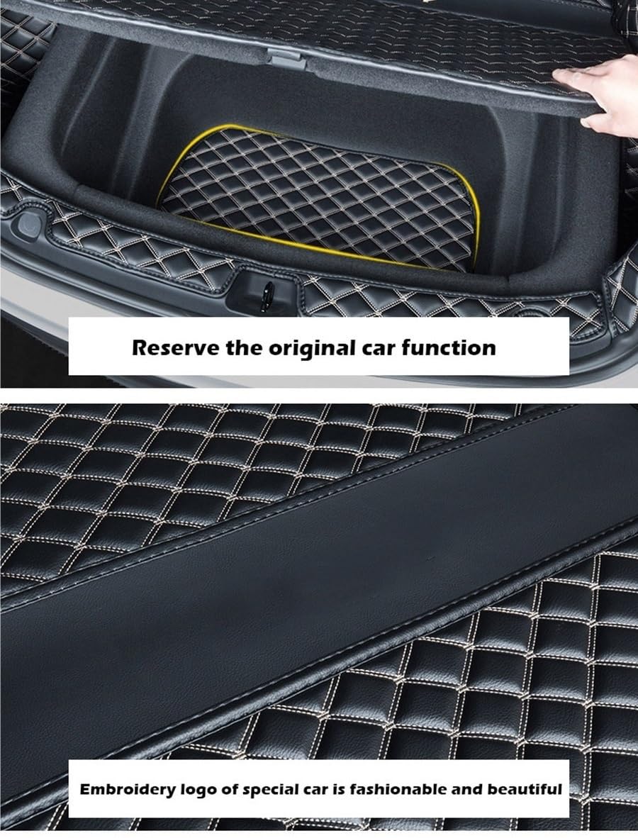 Tapetto per Bagagliaio per Tesla per Model Y Accessori per Protezioni Auto per Interni Tappetino per Tappetino per Auto in Moquette in Pelle Tappetino Baule (Colore : Black2