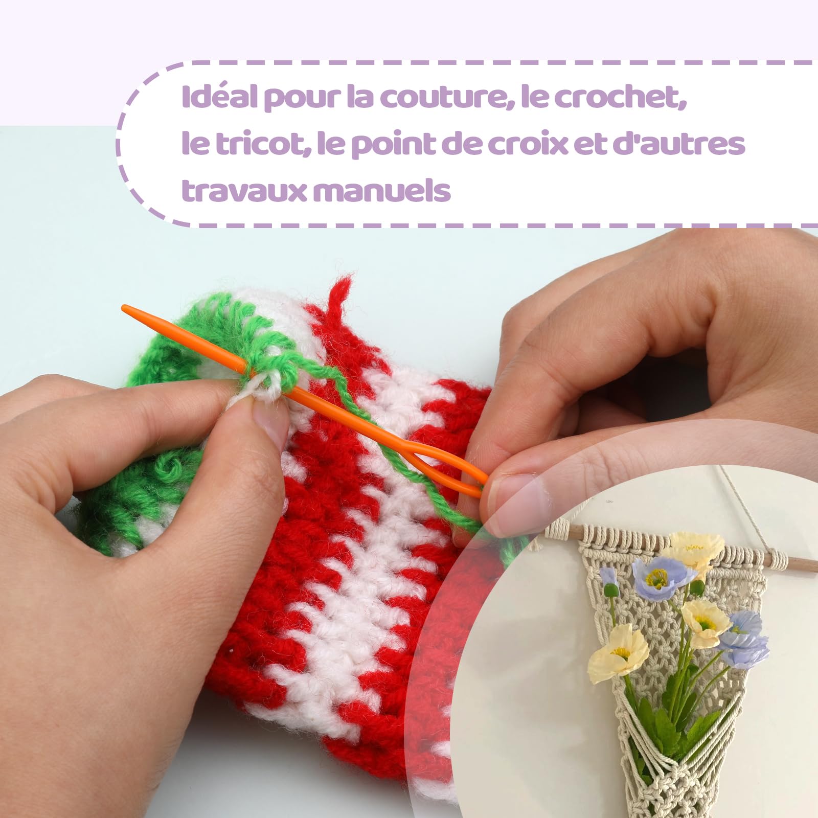 100 Pezzi Aghi da Cucito in Plastica,7CM Aghi per Cucire a Mano Multicolori Grandi Occhi per Bambini Ago da Maglia per Cucire Big Eye Needles per Principianti Bambini Cucire,Maglieria,Creazione