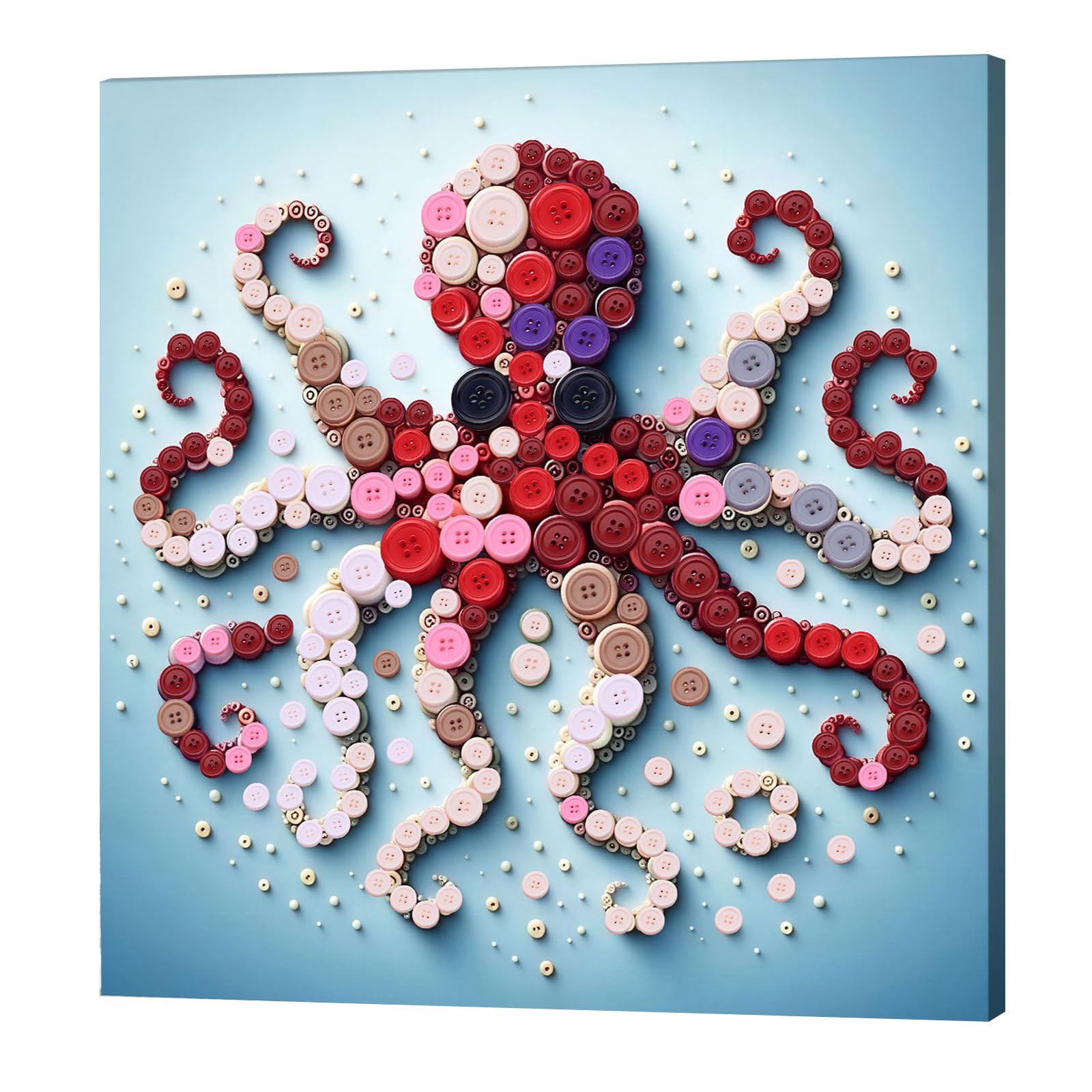 Kexpery Paint by Numbers Kit with Resin Buttons for Animal Wall Decor 30x30cm for Adults Beginners