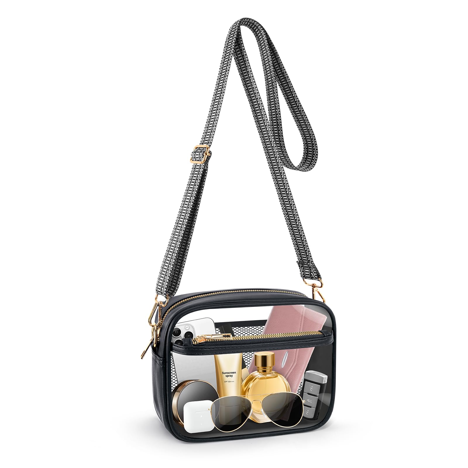 MOMSIV Clear Bag for Stadium Events, Crossbody Transparent Bag for Concerts Sports Events, Purses for Men & Women