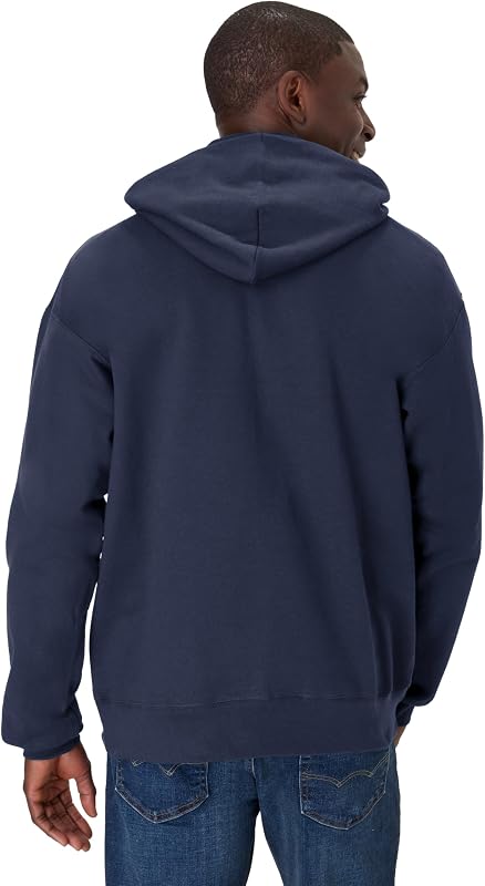 Hanes Men's Ultimate Cotton Heavyweight Athletic Pullover Hoodie Sweatshirt, Navy, Medium image 3