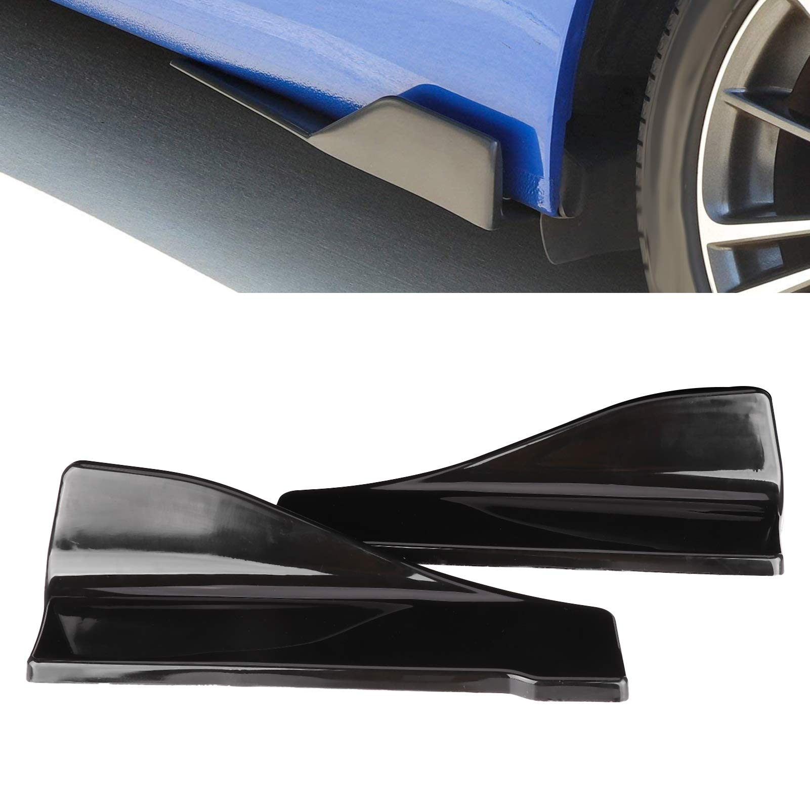 2pcs Universal Rear Bumper Lip Spoiler for 435i E60 GLOOY Diffuser Flaps Body Kit Styling Accessory