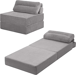 MeMoreCool Grey Foldable Sofa Bed Chair