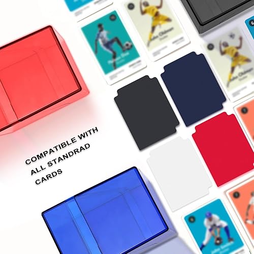 Miniatura 5 de Paquete de 2 cajas de cartas con 2 divisores caja de almacenamiento de tarjetas coleccionables se adapta a más de 100 tarjetas de manga de cuero