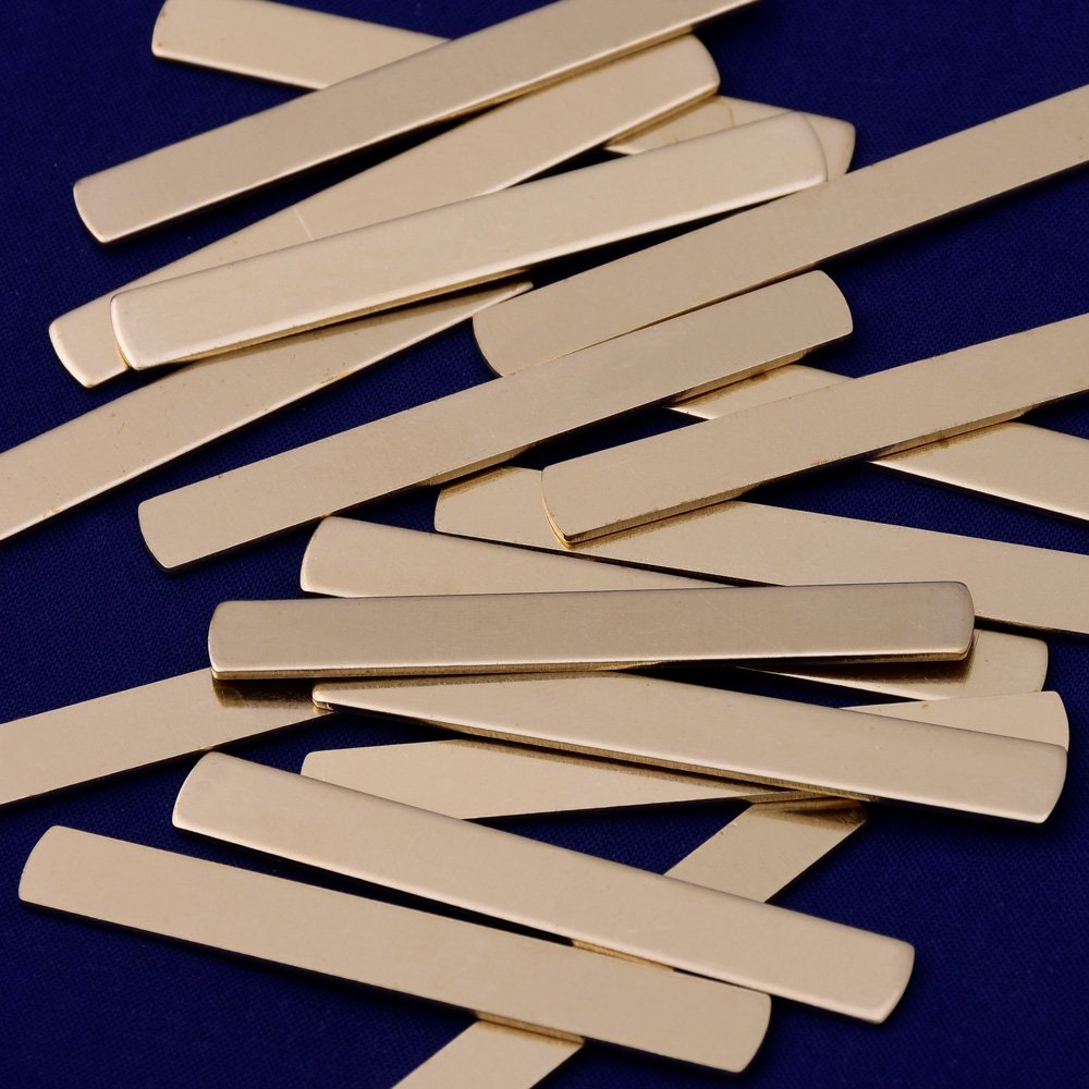 Rosebeading 20pcs tibetara Tags Stamping Blank ring Diy Jewelry Tags,Jewelry making (1/4x2 1/2"(6.35x63.5mm), brass)