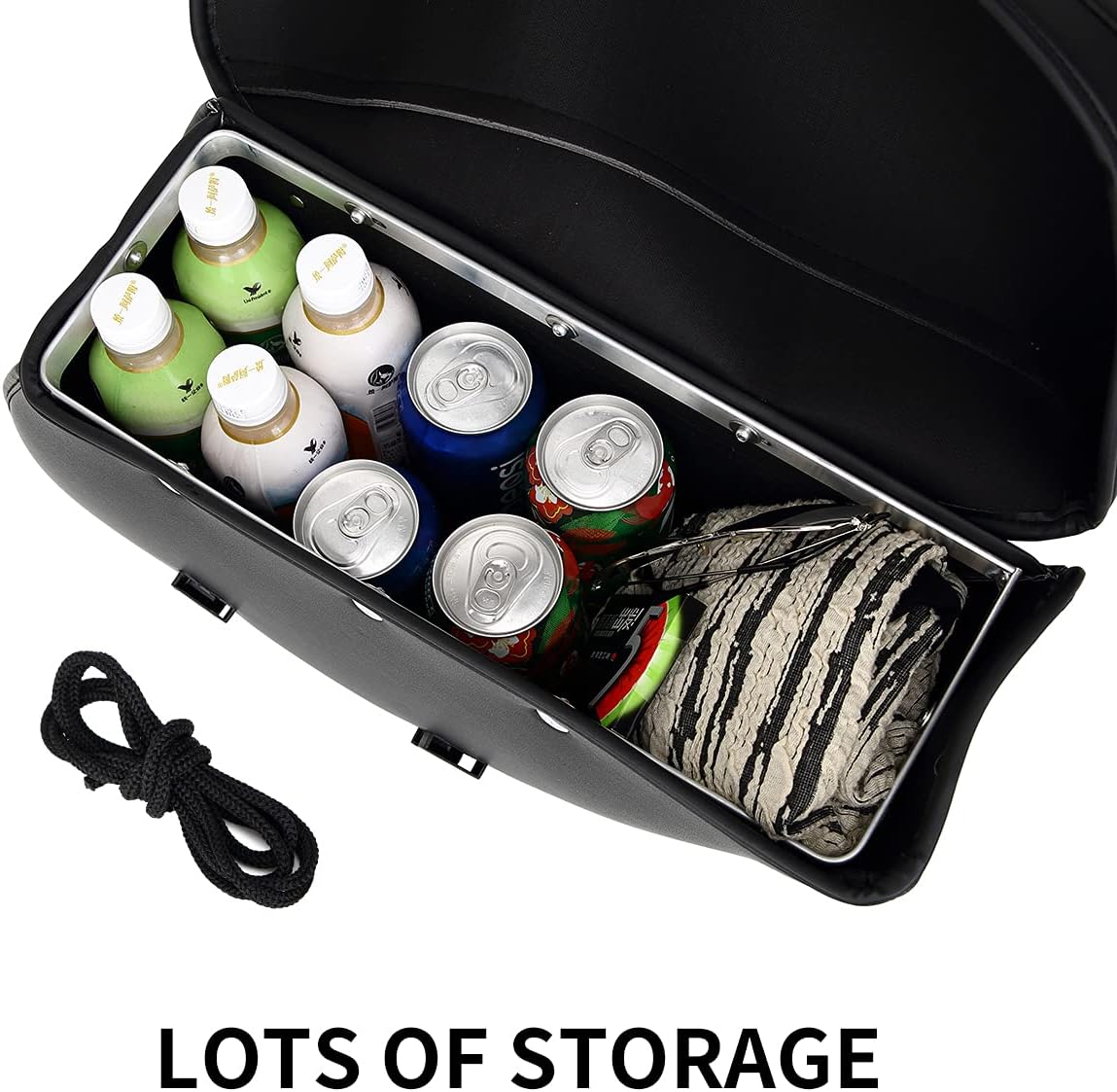 Authеntіс Crаzу Dеаlѕ KIVIFIT Extra Large 2pcs Motorcycle Saddlebags Waterproof Synthetic Leather 2-Strap Saddle Bag Tool Bags (Black)