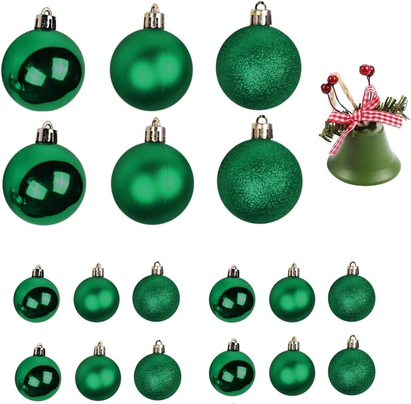 Christmas Balls Ornaments Shatterproof Mini Christmas Hanging Ball for Holiday Wedding Party Decoration (Color : Green) (Green)