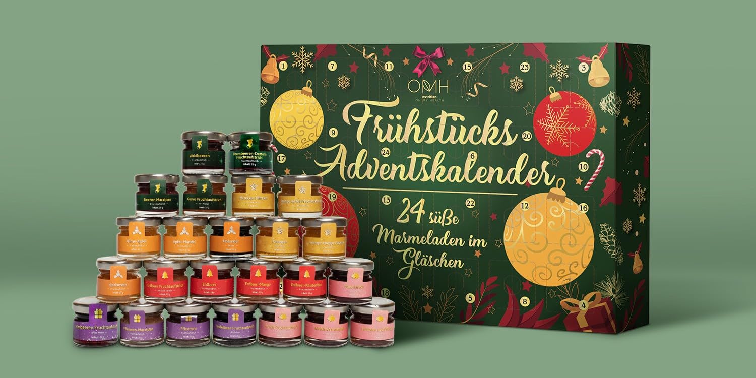 Adventskalender 2025 aus Deutschland Weihnachten Geschenkset (Frühstück)