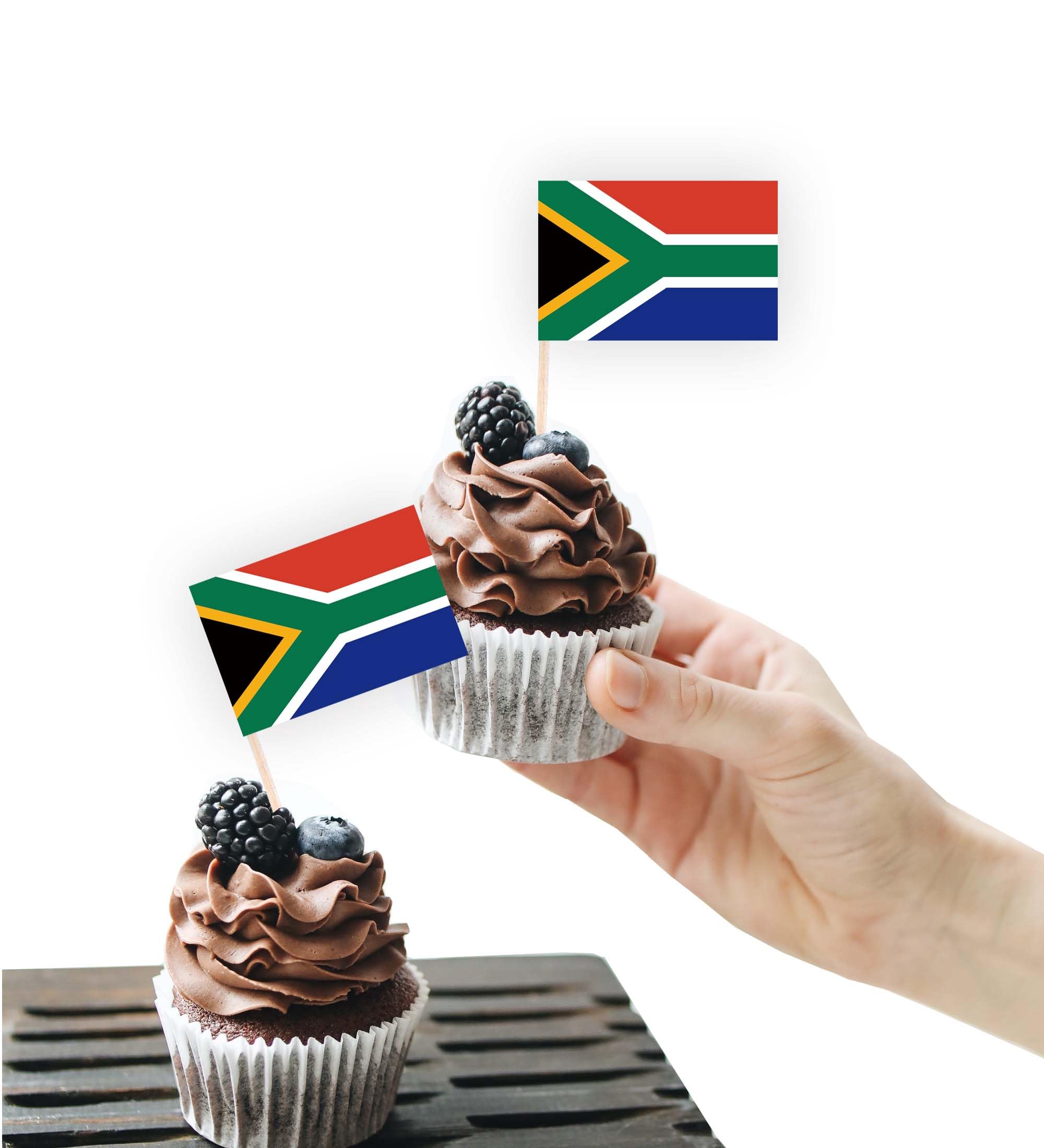 100PCS South Africa Flag Cake Topper,South African Cupcake Stand For Party Decoration Supplies — image 1