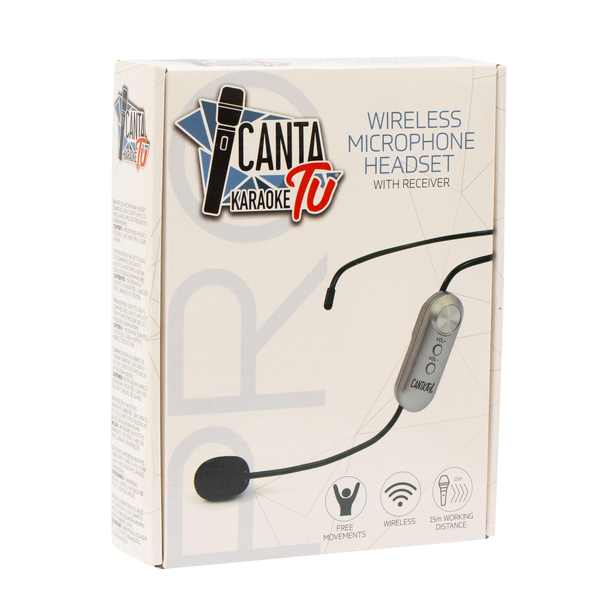 CANTA TU KARAOKE micrófono Arco, micrófono inalámbrico para Karaoke inalámbrico con Receptor, Ideal para Bailes, 10 m de Cobertura, Compatible 2022 Pro 2023, Plateado