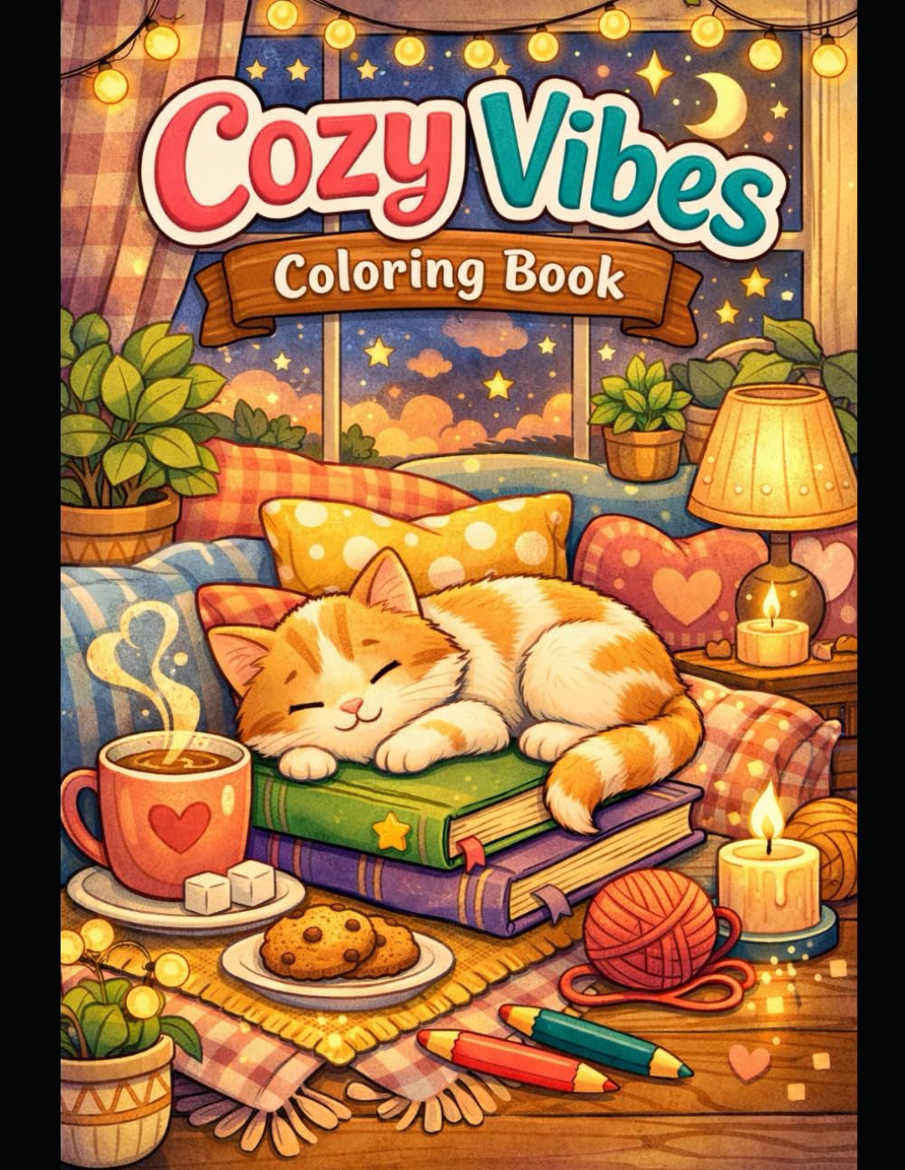 Cozy vibes Coloring book: Desenhos relaxantes para aliviar o estresse e estimular a criatividade