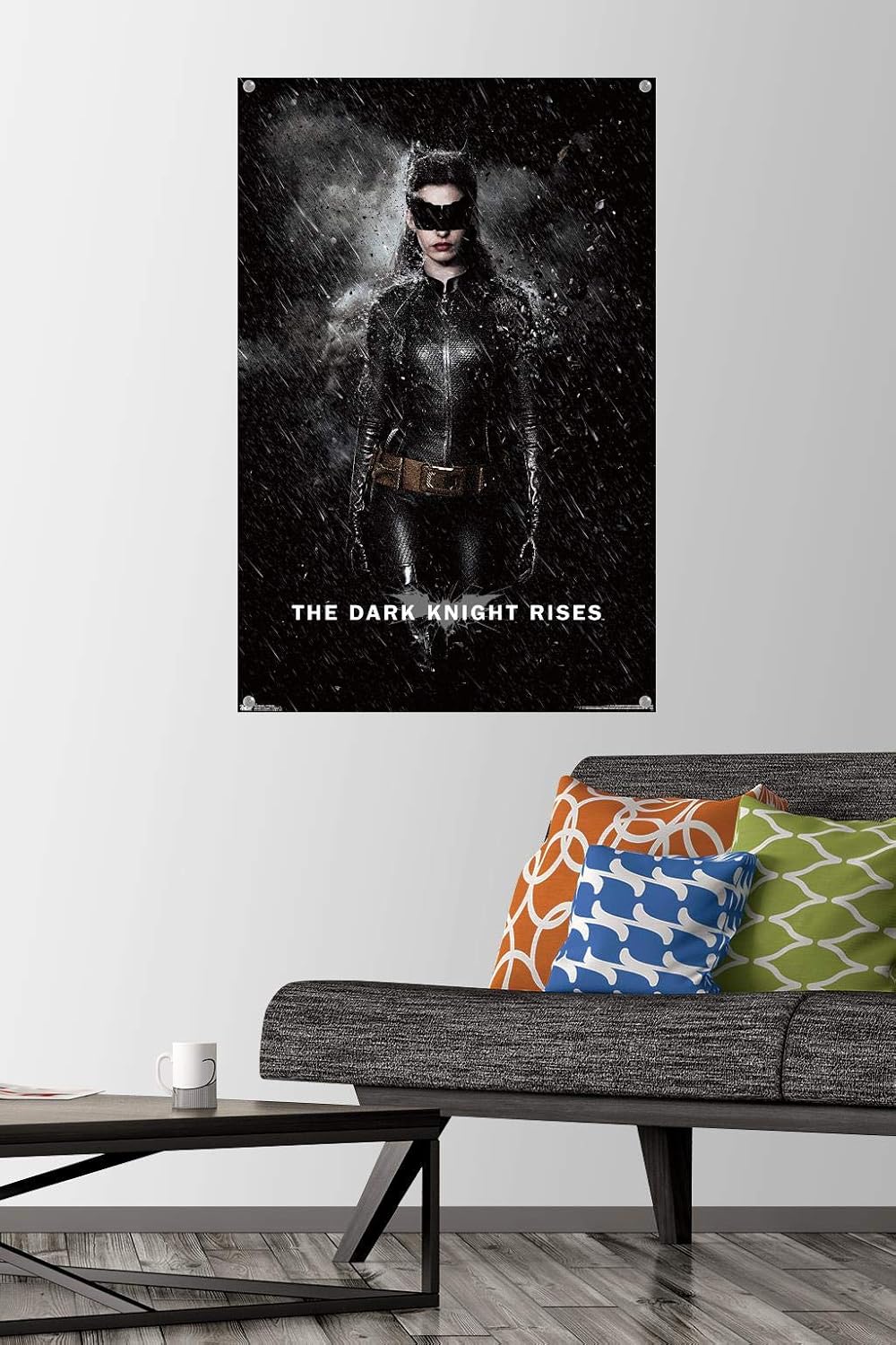 Trends International DC Comics Movie The Dark Knight Rises - Catwoman Rain Wall Poster, 22.37" x 34.00", Premium Poster & Push Pin Bundle image 2