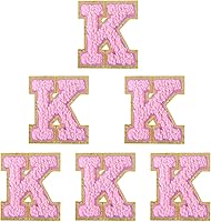 Vista 163 de 6 piezas de parches de letras de chenilla autoadhesivas, parches de letras preppy de 2 pulgadas para bolsos, ropa y sombreros, grandes pegatinas