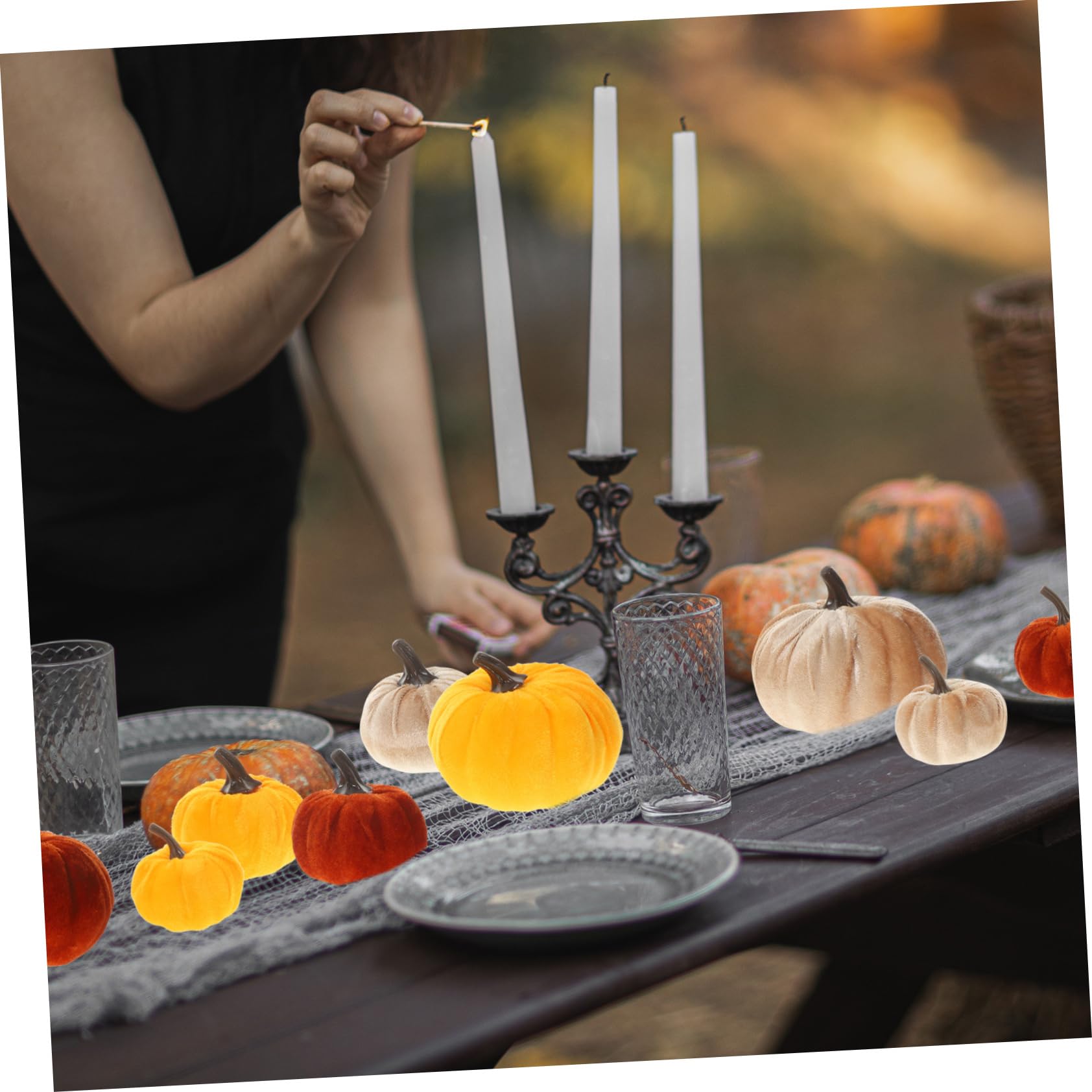 Cabilock 12pezzi Di Zucche Simulata Per Decorazioni Di Halloween e Ringraziamento Ornamenti Autunnali Per Casa e Giardino