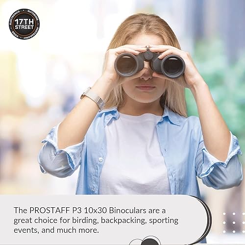 Miniatura 4 de Nikon PROSTAFF - Binoculares impermeables P3 de 10 x 30 para adultos | Binoculares de viaje pequeños y compactos para observación de aves | Sistema