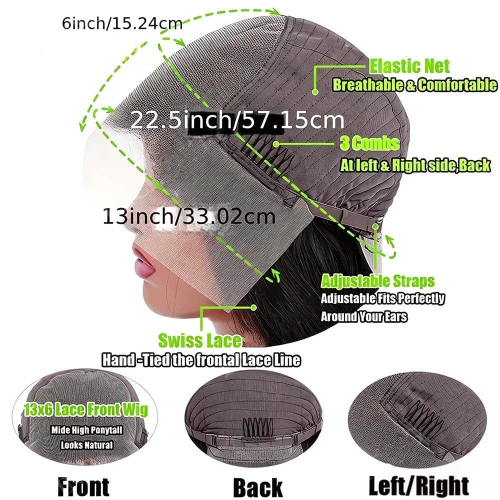 Haarpflege Körperwelle Transparente Lace-Front-Perücke Echthaar 180 Dichte Für Frauen(18inches)
