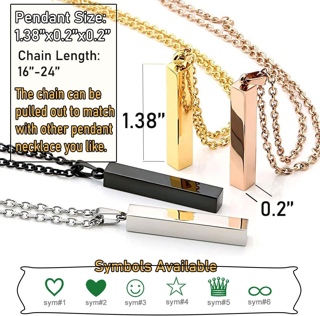 Recycled Silver & Lab-Grown Diamond Baby Name Bar Necklace view 3