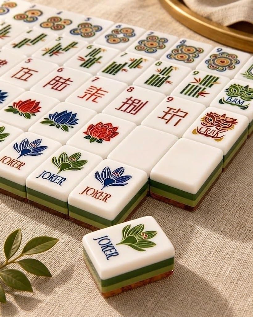 Piastrelle a 4 strati con venature del legno, acrilico, Mahjong americano | Piastrelle mah jongg da 160 pezzi for serate di gioco di viaggio e intrattenimento domestico