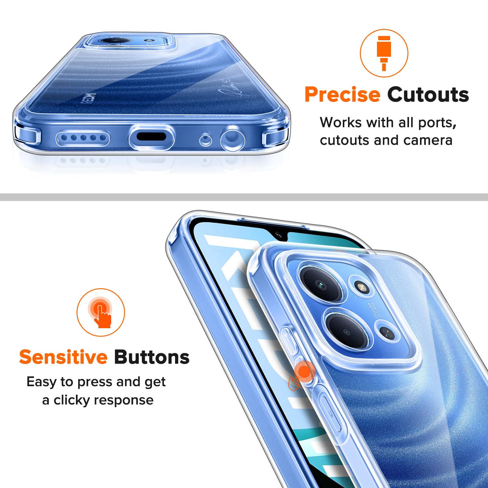 iVoler Anti Ingiallimento Chiaro Cover per Xiaomi 12 / Xiaomi 12X, [Antiurto di Grado Militare] Trasparente Sottile Anti Graffio Custodia Case con Paraurti Assorbimento degli urti