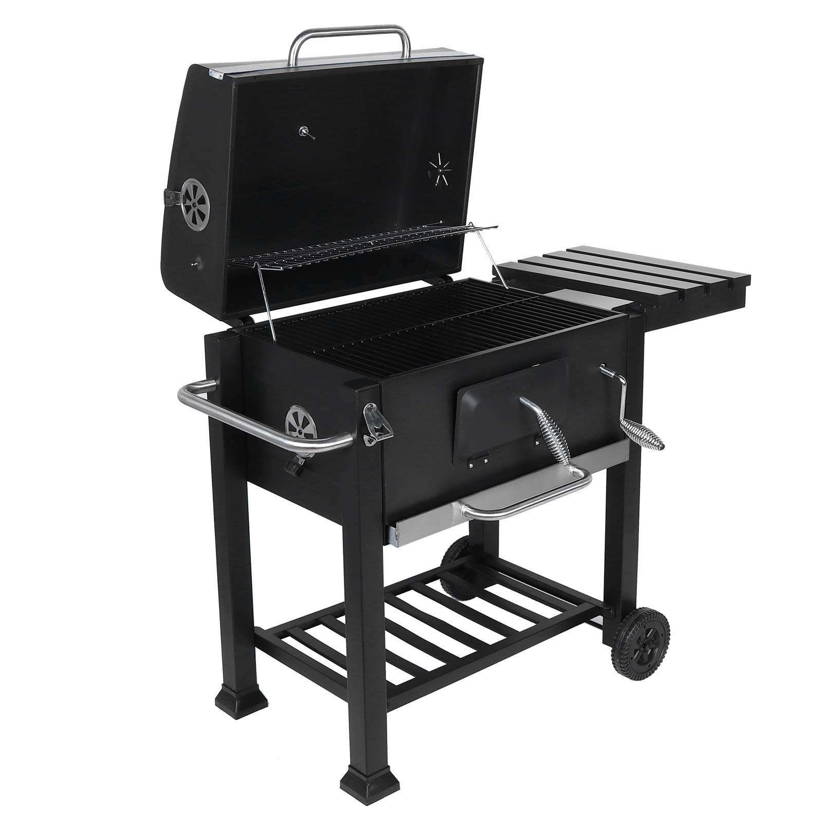 Carrello per barbecue Griglia a carbonella Griglia portatile Barbecue Griglia a carbonella Strumenti per cortile esterno Campeggio Escursione Picnic, 100 x 115 x 48 cm