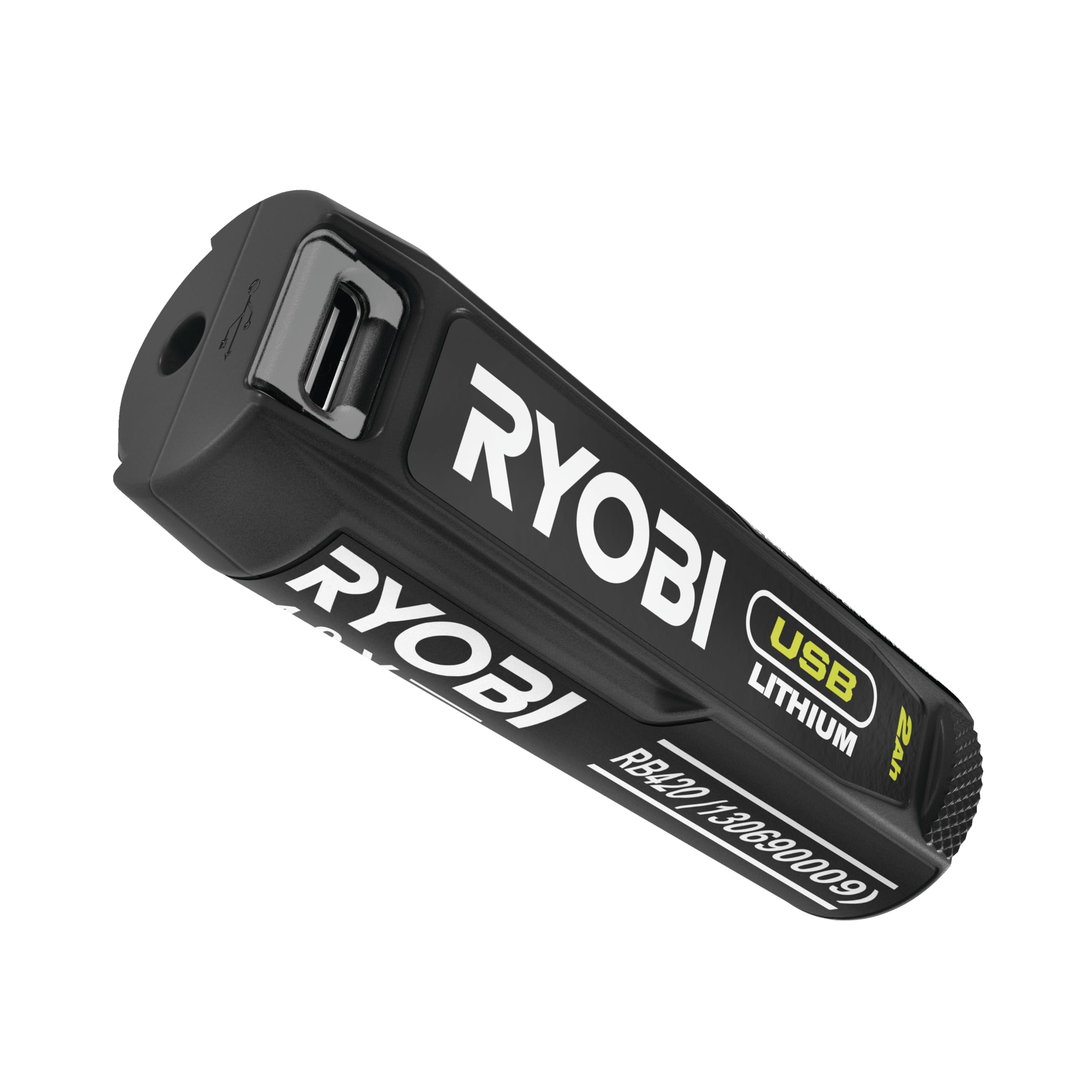 Ryobi Spazzola Rotante Telescopica 4V USB Lithium con Batteria 2.0Ah e Caricabatterie Inclusi, Alta Velocità 400 rpm, Asta Estensibile 1.2 m, Pulizia Casa e Auto, RTS4-120G