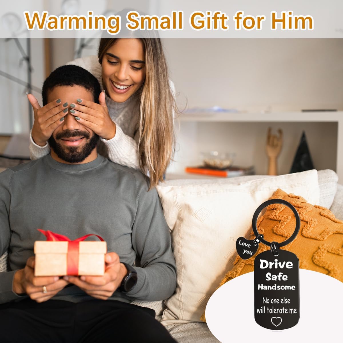 Drive Safe Keychain for Him, Father's Day Gifts for Husband, Birthday Valentine's Day Gift Ideas for bf, Man Key chain image 5