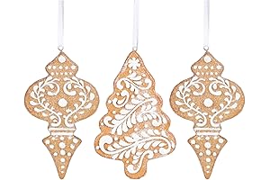 4.5" White Icing Gingerbread Christmas Tree Ornaments